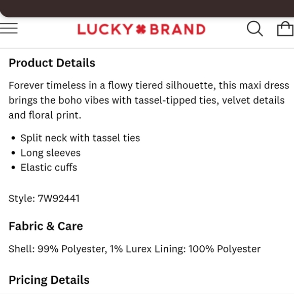 Lucky Brand Bohemian Floral Tiered Maxi Dress - Picture 4 of 9